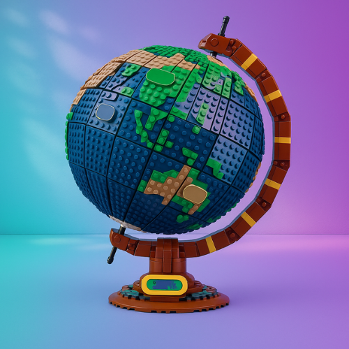 Earth Globe Bricks Model